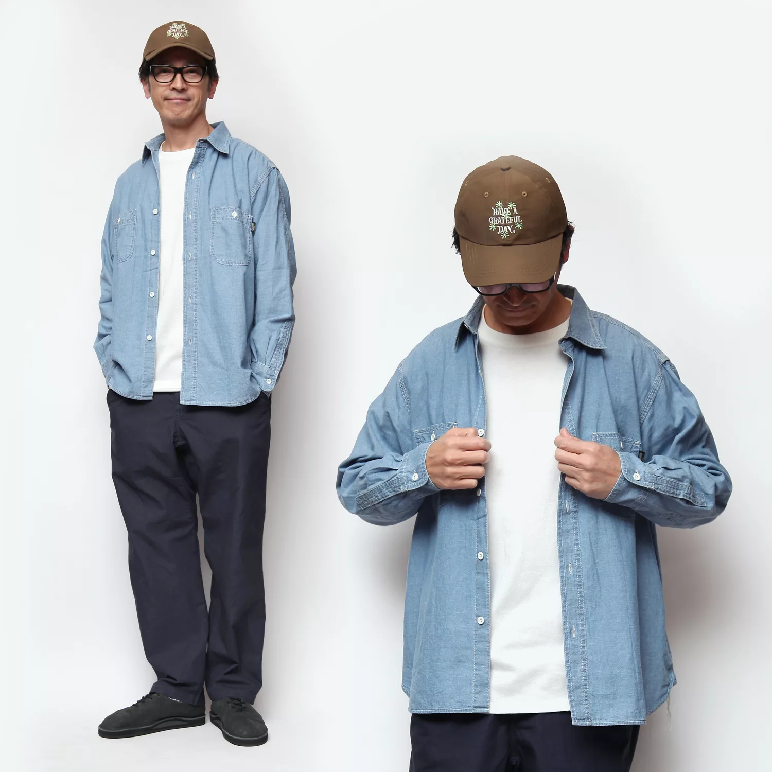 GOHEMP ゴーヘンプ｜WORK ON SHIRTS CHAMBRAYを使ったコーディネート例