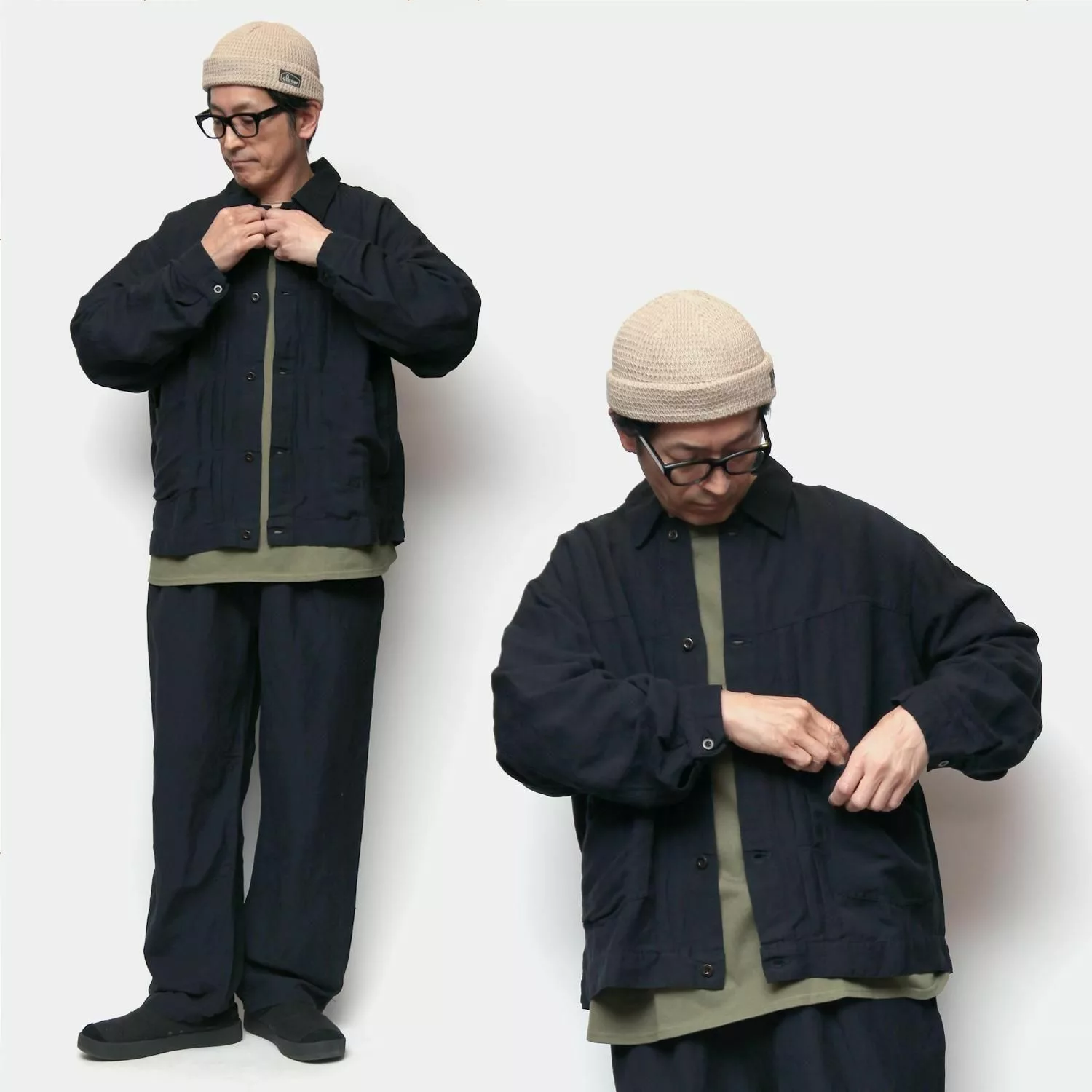 Nasngwam ナスングワム｜ATELIER JACKET ダークネイビーを使ったコーディネート例